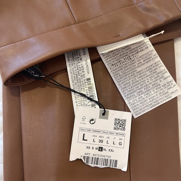 ZARA high waisted faux leather leggings L - Picture 8 of 8